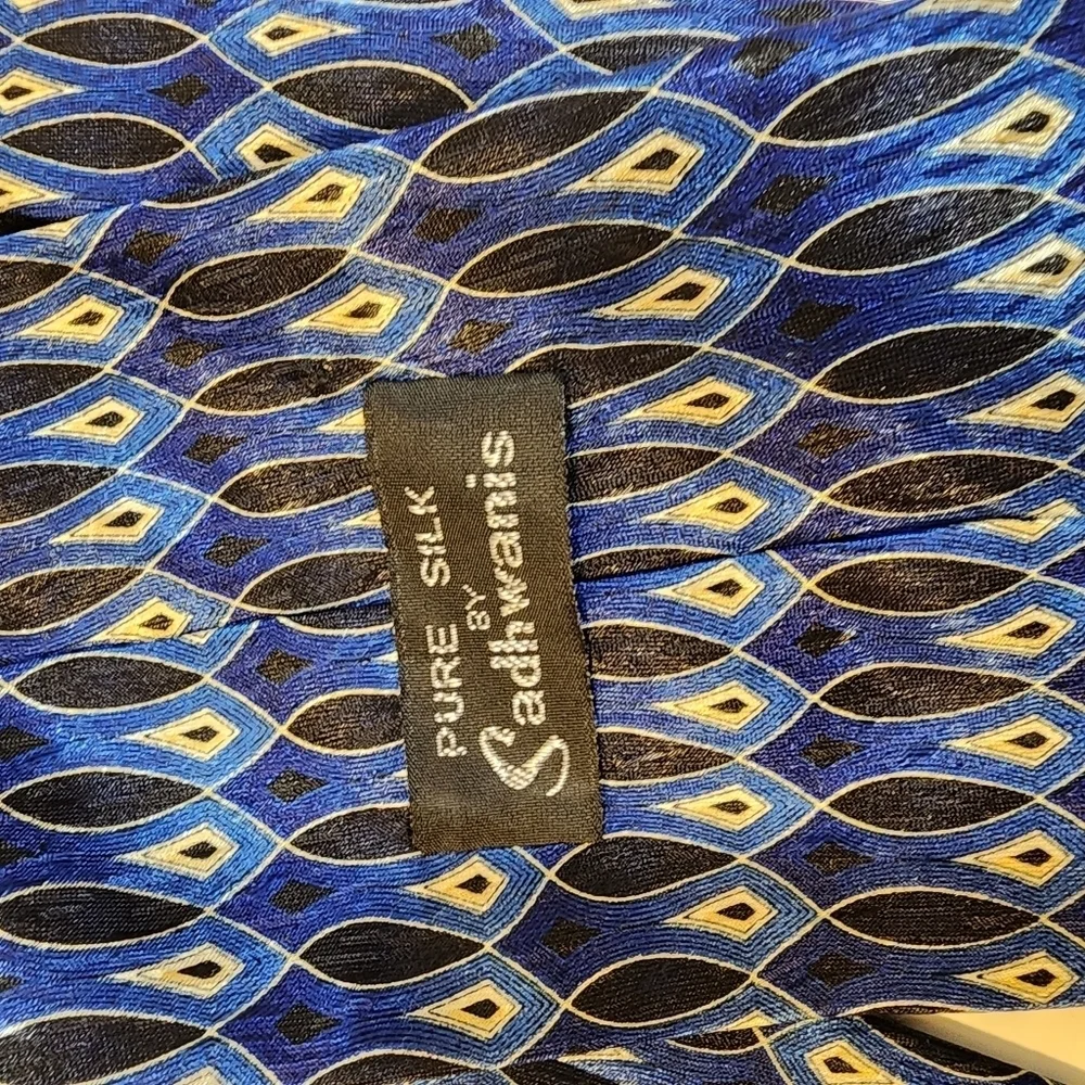 Pure Silk by Sadhwanis blue and black tie